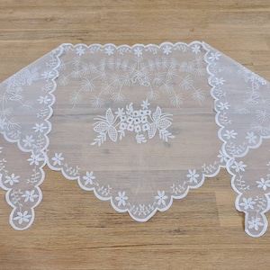 Triangle Traditional Mantilla Chapel Veil for Latin Mass | Catholic Mass Veil | Black, White Mantilla (w/ snap on comb)