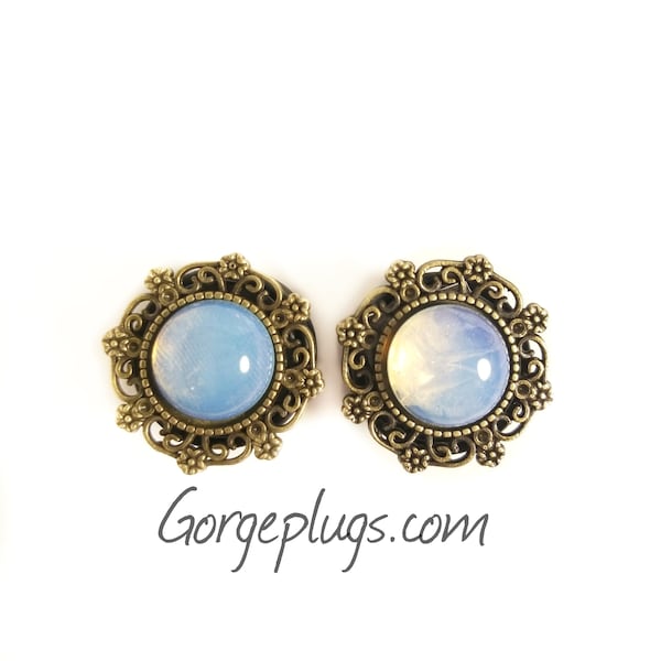 PICK SIZE Rustic Opal  Plugs Gauges 0g-1 3/8" (8mm-35mm) Sold by PAIR