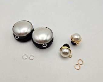 2g-1 1/8″ DIY Pearl Hider Plugs Gauges z łącznikiem | Wymienne nakładki na zatyczki | Stwórz własną biżuterię | Eleganckie zatyczki ślubne