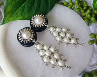 0g-1" Srebrne Kopciuszek Sala Balowa Vintage Bridal Fantazyjne Ślubne Perły Wiszące Wtyczki Wskaźniki, Sprzedawane PARY (8 mm-25 mm) Eleganckie