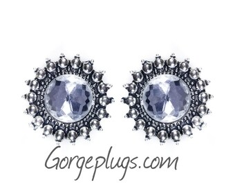 PICK SIZE Ice Princess fancy formal Plugs Gauges 0g-1 1/8" (8mm-28mm)Sold by PAIR plugs for work