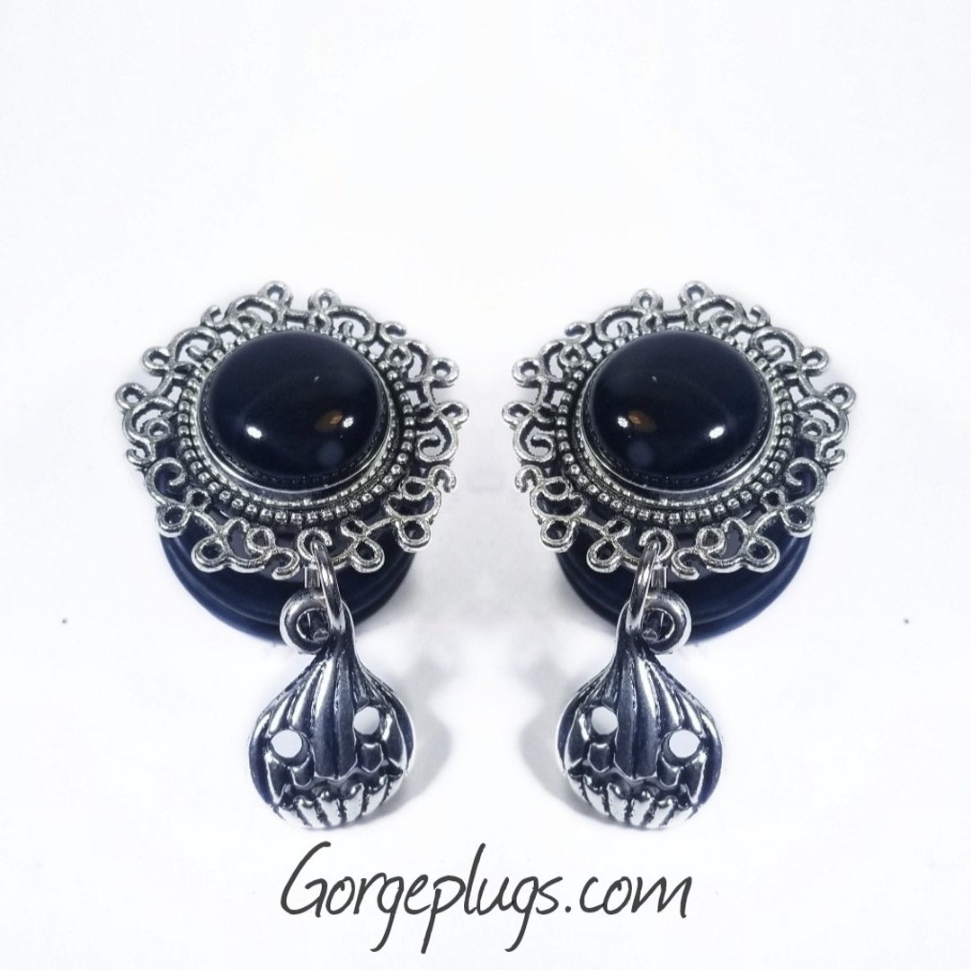 0g1' Trick or Treat Dangle Plugs Gauges, Sold by PAIR 8mm25mm 00g, 7/