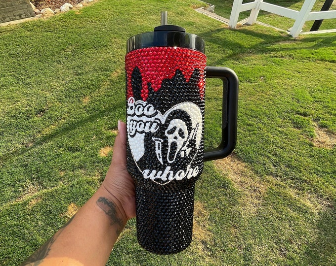 Custom Handmade Scream Themed Authentic Stanley Bedazzled Bling