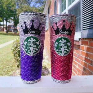Custom | Bling | Crystal | Rhinestone | Bedazzled | 24 OZ Venti Acrylic  Double Walled Starbucks Tumbler Cup