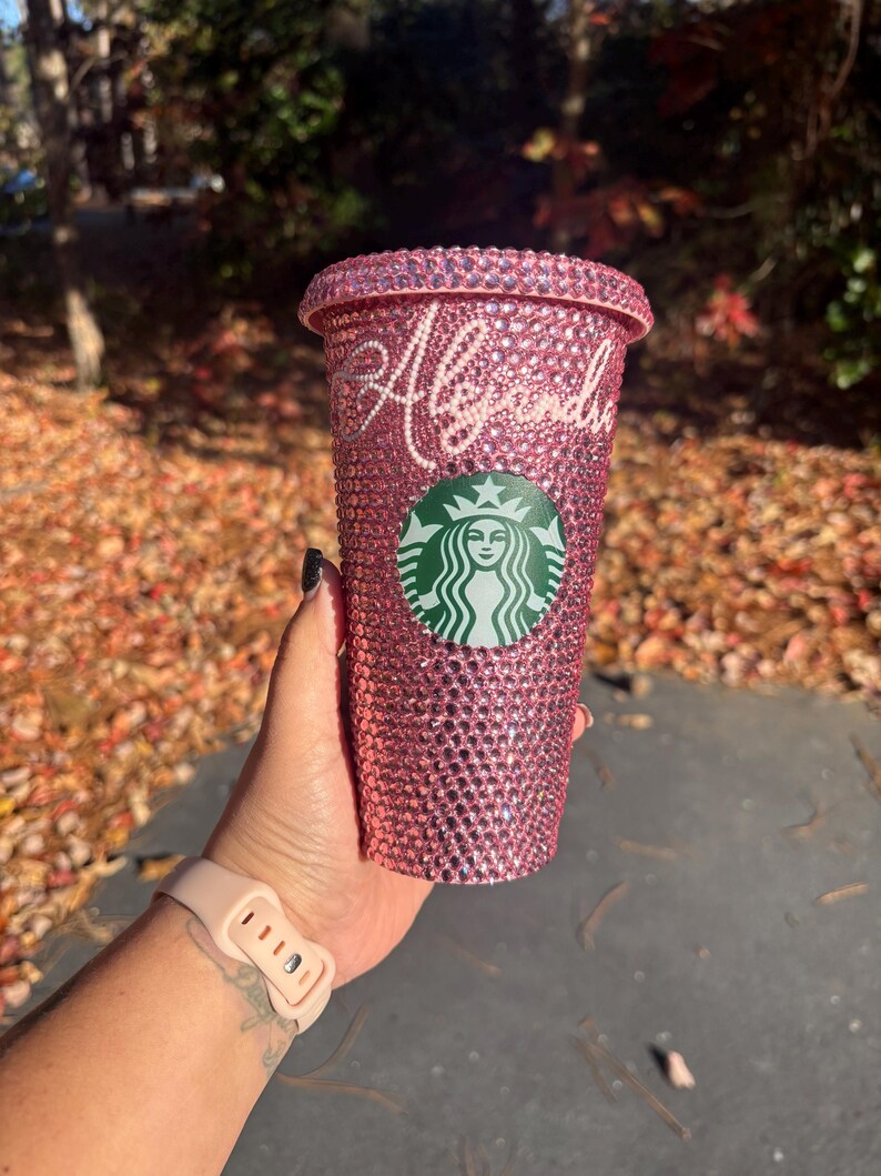 Custom Starbucks 24 oz bling rhinestone bedazzled cold cup image 6