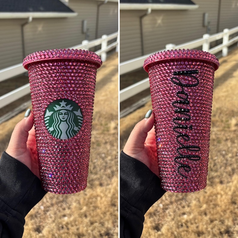 Custom Starbucks 24 oz bling rhinestone bedazzled cold cup image 4
