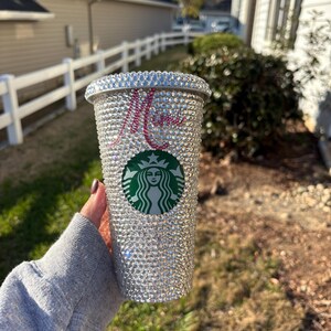 Custom Starbucks 24 oz bling rhinestone bedazzled cold cup image 3