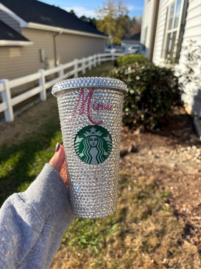 Custom Starbucks 24 oz bling rhinestone bedazzled cold cup image 3