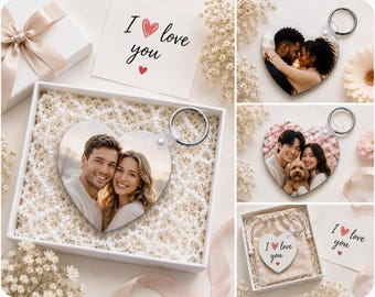 Photo keychain, Picture Keychain gifts for friend, boyfriend, photo, anniversary gift, keychain for boyfriend, boyfriend gift personalized