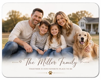 Family Photo Mousepad. Custom Mouse pad. Mouse Mat. Anniversary Gift. Dad Gift. Mom Gift. Picture Design. Portrait. Personalize. Customize
