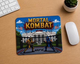 Mortal Kombat Mouse Pad, Retro Gaming Mousepad, Fighting Game Desk Mat, Arcade Gamer Gift, 90s Video Game Mouse Pad