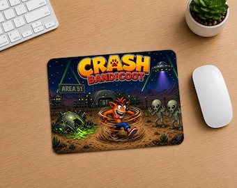 Crash Bandicoot Mouse Pad, Retro Gaming Mousepad, 90s Video Game Gift, Gamer Desk Mat, Classic Gaming Mouse Pad, Arcade Gift