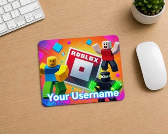 Personalized Roblox Mouse Pad, Custom Gamer Name Mouse Pad, Gaming Desk Mat, Kids Gamer Gift, Custom Gaming Mouse Pad