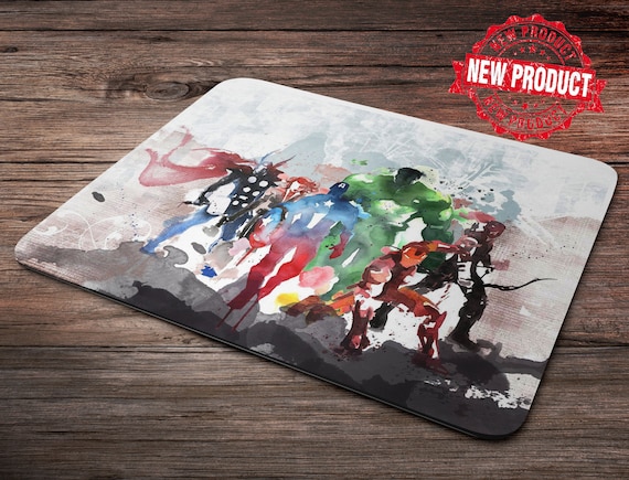 Marvel Avengers Water Paint Mousepad Avengers Mouse Pad Etsy