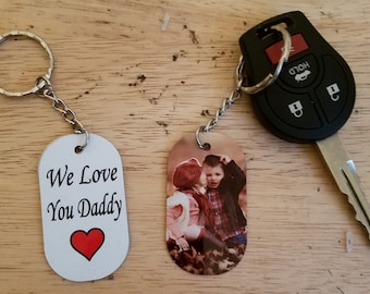 Gift For Daddy Keychain, Gift For Mommy Keychain, Family Picture, Gift, Picture Keychain, Custom Keychain Photo, Personalized Photo Keychain