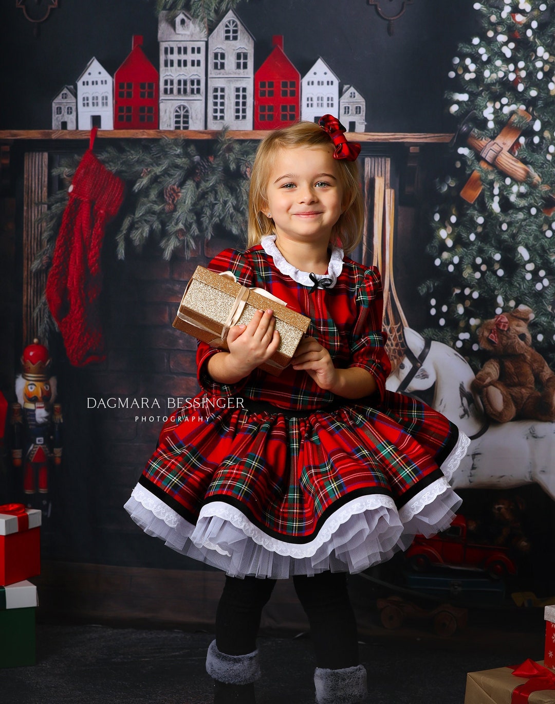 Di Natale Vestito Scozzese Bimba 12 Mesi Abiti Di Natale Bimba New - Main Image