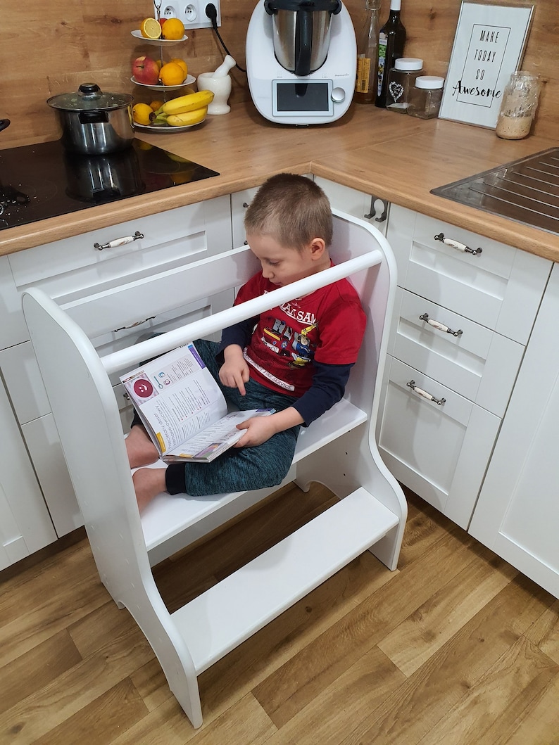 Helper Tower , for siblings double, tower Kitchen 60 cm, stool Safety stool,Toddler Tower Kitchen, Montessori Learning Tower 100% ECO XXL image 10