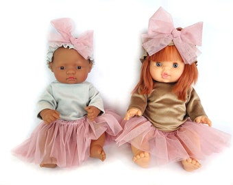 Robe de poupée Miniland, culotte gratuite, poupée de 15 pouces, robe Minikane, tenue de poupée de 13 à 12 pouces, robe de poupée de Noël 38 cm-32 cm