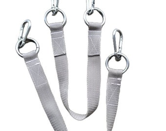 2 x extension of swing rope with metal snap hood, mouinting - mount strap for hanging,Hanging Kit Carabiner Hook Garden Fitting Outdoor