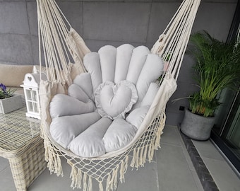 Coussin Balançoire, Chaise 110 cm Oreiller, Coussin Cocoon Suspendu, Balançoire, Hamac,Coussins Extérieurs Personnalisés,Gris