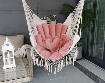 Kissen für Hängesessel, Kissen für Hängematte 110 cm Kissen für Boho Chair, Hängendes Cocoon Kissen, Makramee Schaukelstuhl