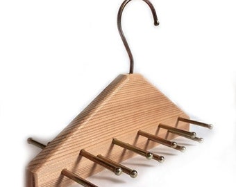 Wooden Tie Rack, 100% Cedar wood Tie & Belt Hanger,Rack Hanger Scarf Belt, cedar wood for moths, Father's Day, Birthday Gift,