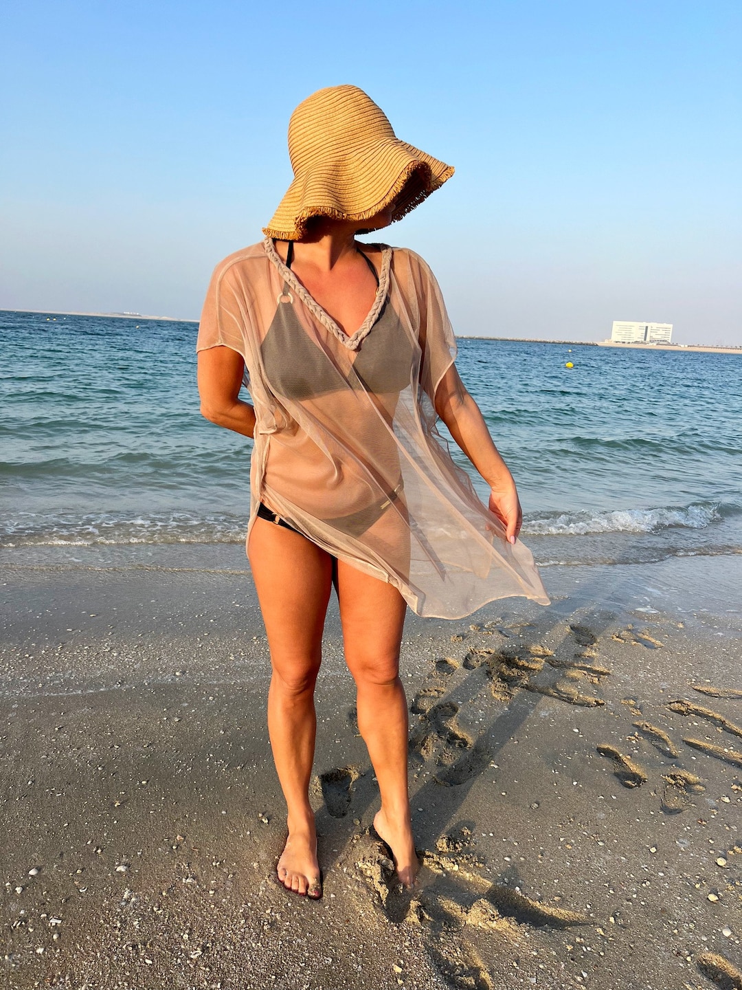 Blooming Jelly Womens Swimsuit Coverup V Neck Chiffon