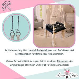 Kinderschaukel 3-7 Alter Haken GRATIS Babyschaukel, Outdoor-Schaukel, Indoor-Schaukel, Kleinkindschaukel, Hängematte, Kinderschaukel, Bild 6