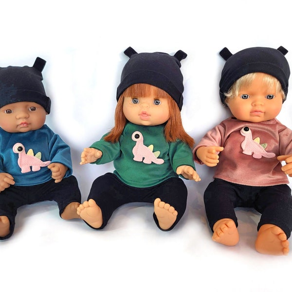 Conjunto de muñecas Miniland para una muñeca: blusa, leggings y sombrero, muñeca de 15 pulgadas, vestido Minikane, traje de muñeca de 13- 12 pulgadas, muñeca de Navidad 38cm-32 cm