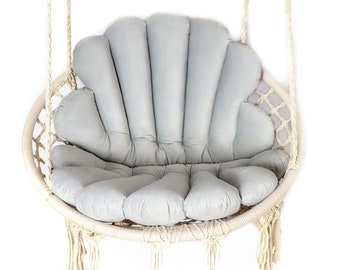 Makramee Schaukelsessel, Boho Indoor,Outdoor Schaukel Kinder,Erwachsene Hängestuhl ,Sitzschaukel Nestschaukel mit Kissen Babyschaukel