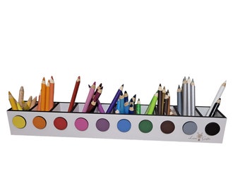 Montessori wood pencil holder, crayon holder,gift kindergarten,  wood desc organizer, artist pencil organizer, pen box, desk storage.