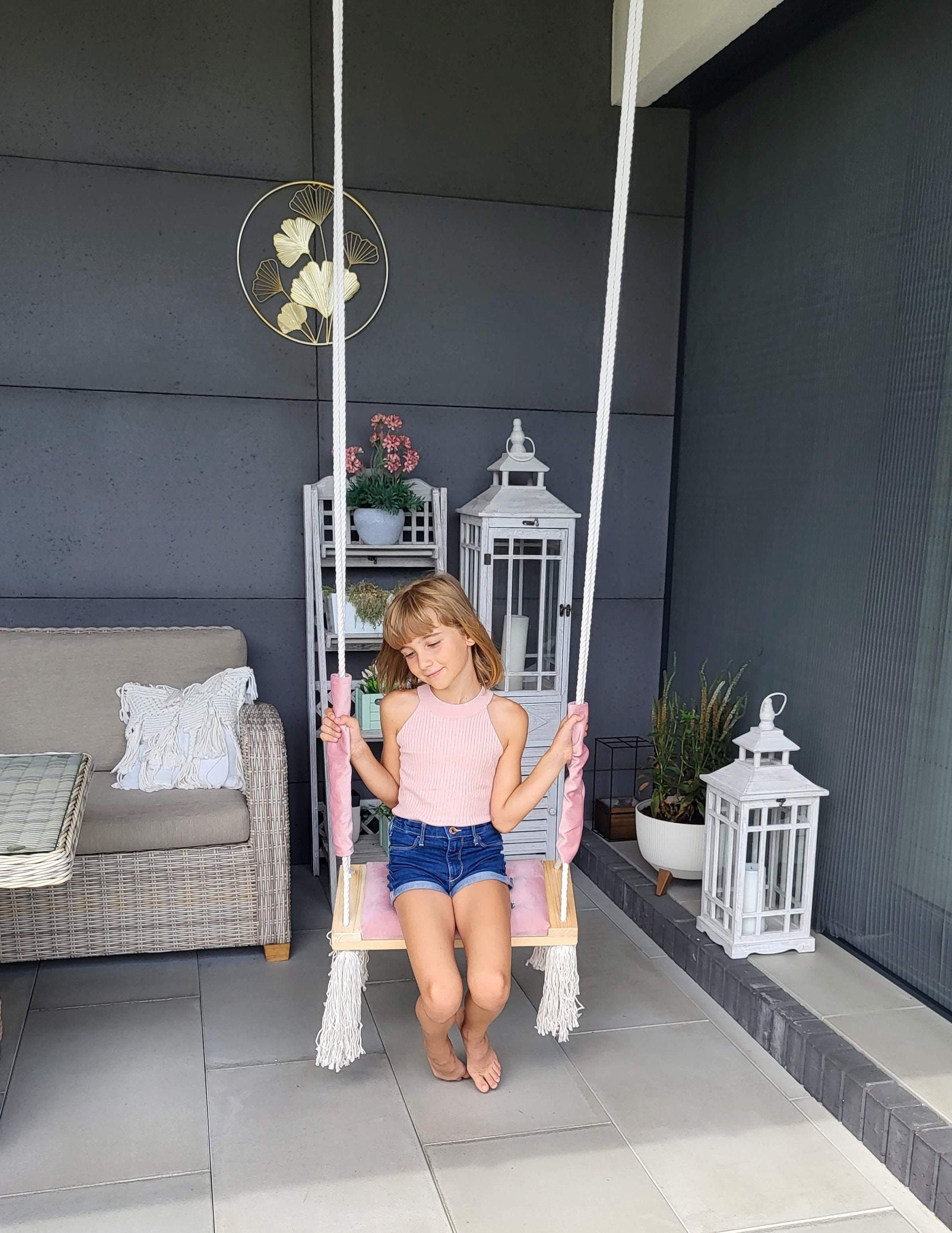 Kids or Adult Swing Wooden Indoor Outdoor Swing Vintage Swing Scandinavian Design Tree Swing Kids Swing Tree Swing Adult Etsy