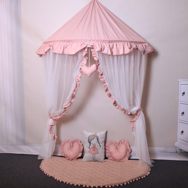 Love Gifts Canopy + 3 Pillows , Hanging Tent,Beautiful Kids Teepee,Bed canopy, Play Canopy.Hanging canopy,Children's Canopy,