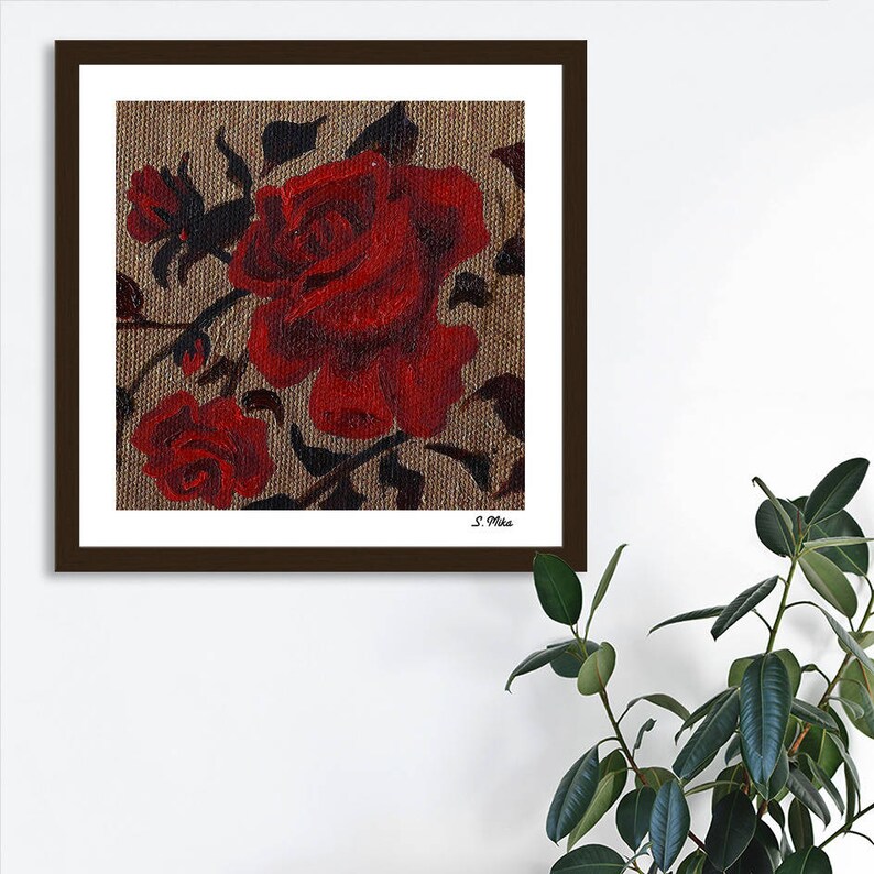 Red Roses Original Oil Painting Modern Decor Fine Art Etsy