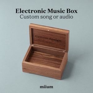 Custom Melody Electronic Music Box | Any length of the audio clip | Rechargeable USB sound mechanism | Wooden Music Box