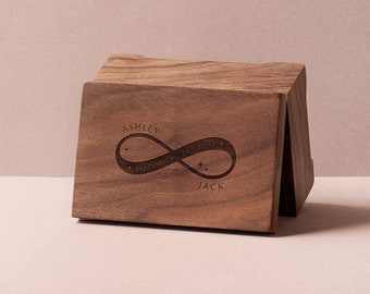 Custom Anniversary Music Box | Infinity with names music box | Jewelry Wooden Box | Custom Design | Crank or Wind-up mechanism