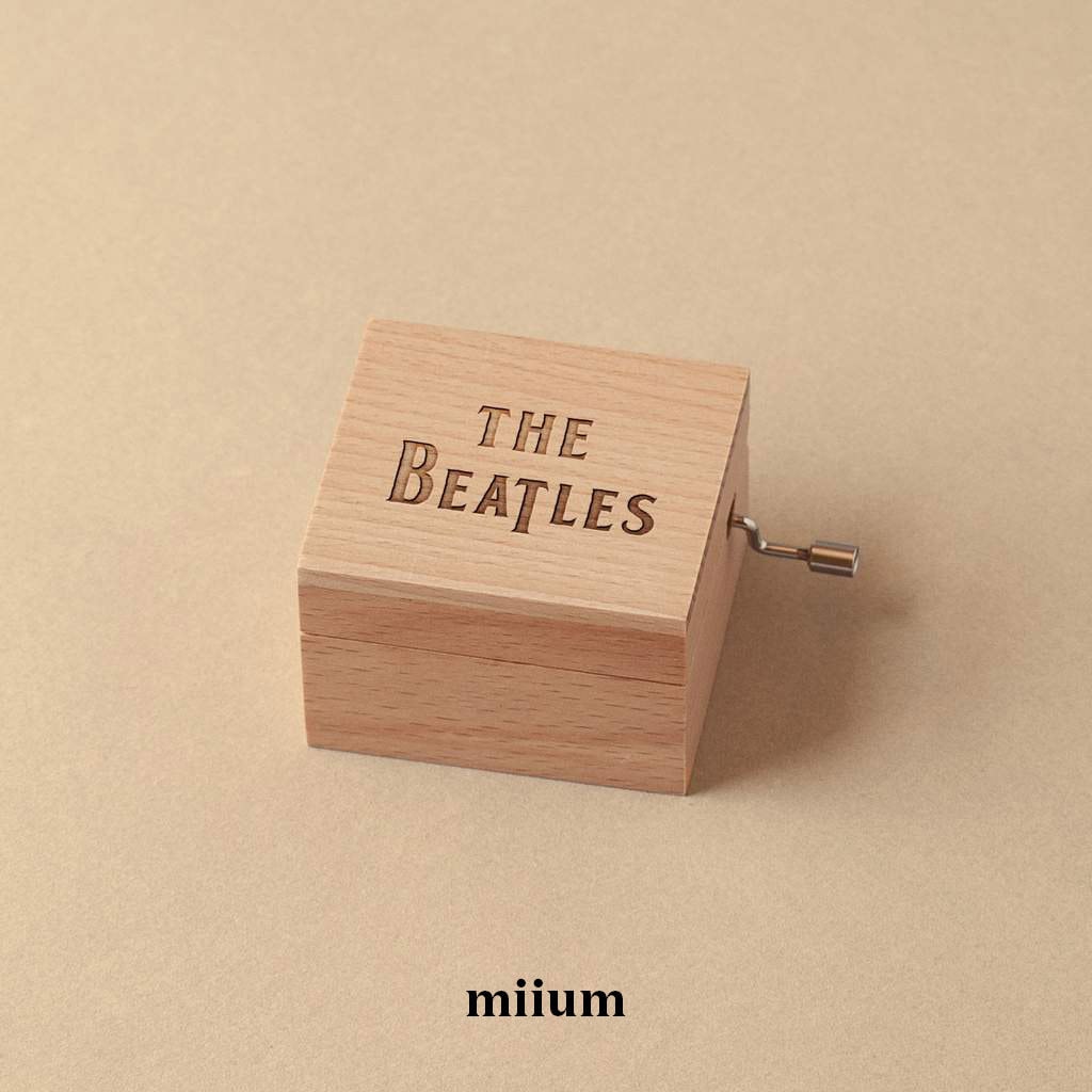 The Beatles Music Box | Natural Wooden Box | 9 Different Tunes - Etsy