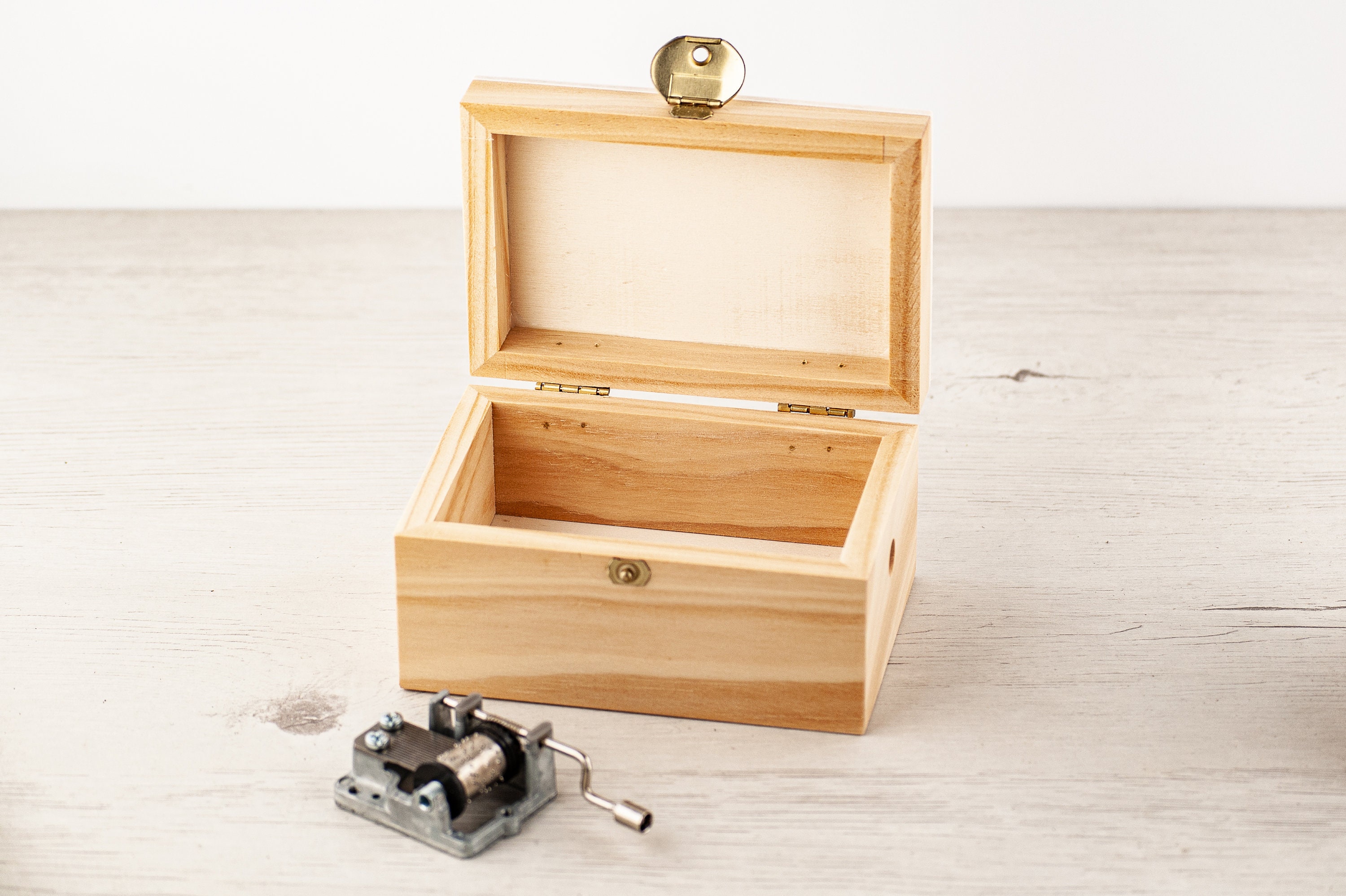DIY Music Box Handmade Pine Wood Box to Customize Yourself Etsy