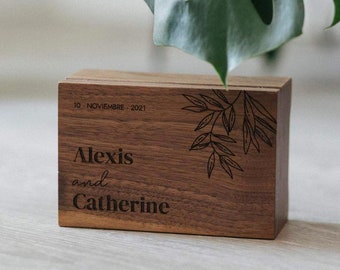 Personalized Anniversary Music Box | Romantic Gift | Liérganes Music Box | Jewelry Wooden Box | Custom Design | Crank or Wind-up mechanism