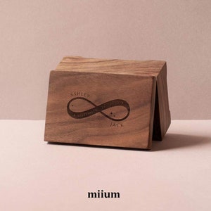 Custom Anniversary Music Box | Infinity with names music box | Jewelry Wooden Box | Custom Design | Crank or Wind-up mechanism