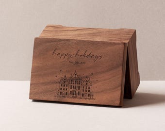 First Christmas Married Music Box | Happy Holidays Music Box | Christmas Music Box | Original Christmas Gift | Crank and wind-up