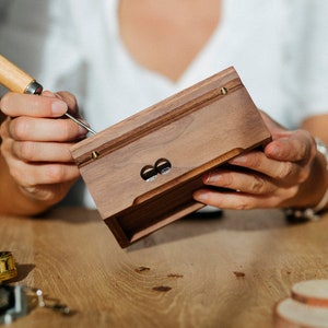 Custom Melody Electronic Music Box Any length of the audio clip Rechargeable USB sound mechanism Wooden Music Box image 7