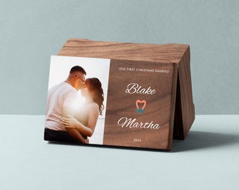 Our First Christmas Married Gift | Custom Music Box | Christmas Memory Box | Jewelry Wooden Box | Crank or Wind-up mechanism