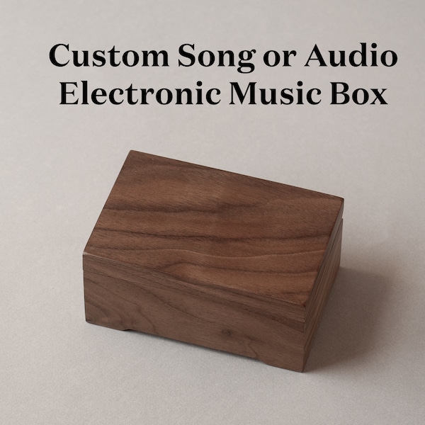 Custom Melody Electronic Music Box | Any length of the audio clip | Rechargeable USB sound mechanism | Wooden Music Box