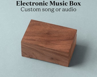 Custom Melody Electronic Music Box | Any length of the audio clip | Rechargeable USB sound mechanism | Wooden Music Box