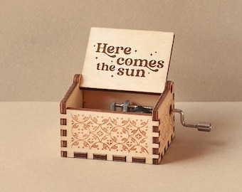 Here Comes The Sun Music Box | Anniversary or Best friends gift | Handcrafted wooden box