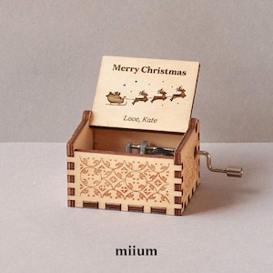 Merry Christmas Music Box | Handcrafted wooden box | Christmas Gift