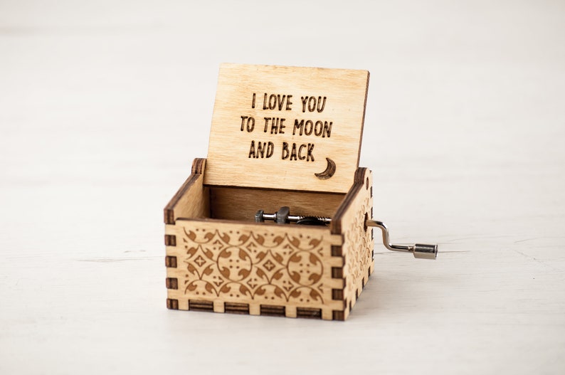 Custom Music Box 60 tunes to choose Anniversary or Best friends gift Personalized music box for her or him Handcrafted wooden box image 9