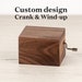 Personalized Music Box | Small Vintage Wooden Music Box | Walnut Natural Wood | +50 tunes available | Crank music box movement 