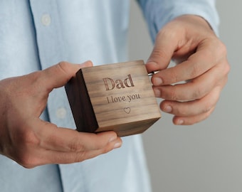 Papa, ich liebe dich Spieluhr | Vatertagsgeschenk | Spieluhrwerk mit Kurbel